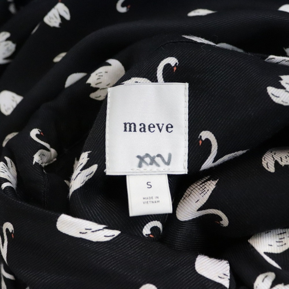 Anthropologie Maeve Caroline Tie-Neck Mini Dress Swan Print Small - Picture 9 of 11